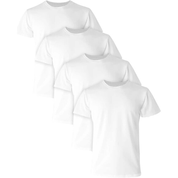 Mens Ultimate Comfort Fit Undershirt Men’s Crewneck Stretch-Cotton T-Shirt 4-P